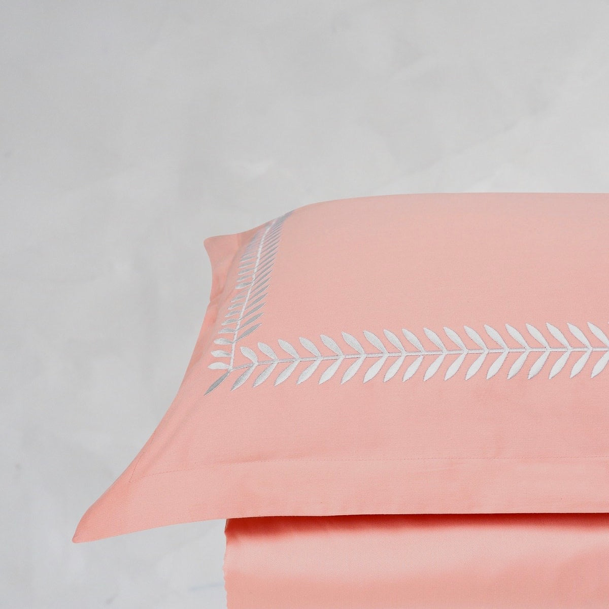 Spring Coral Peach Cotton Sateen Bed Sheet by Veda Homes