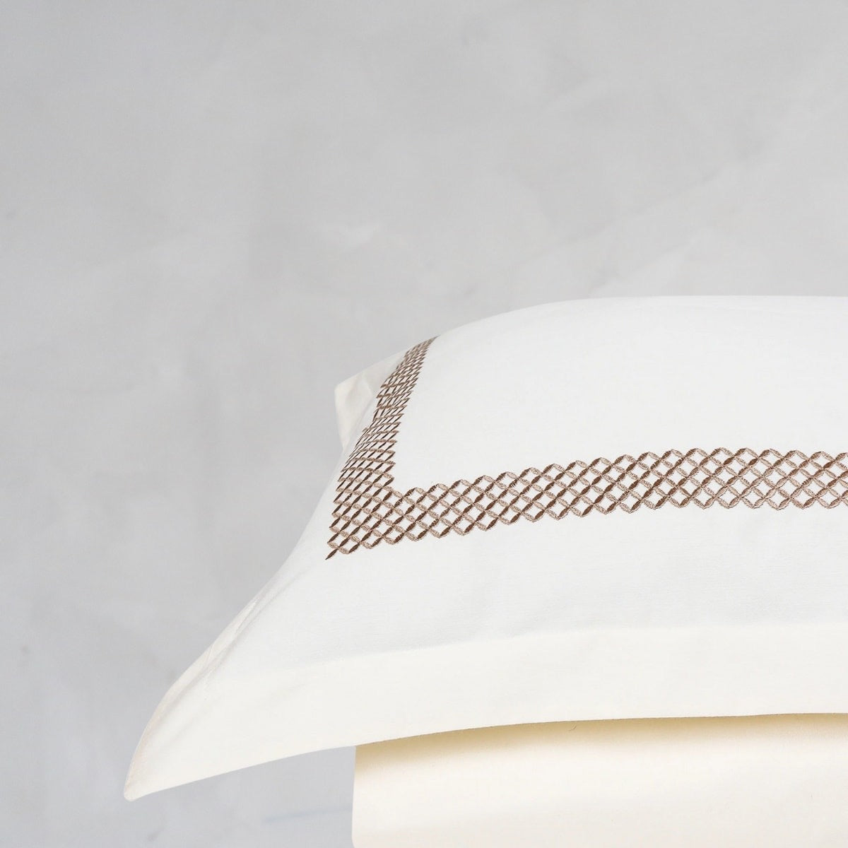 Waffle Cream Cotton Sateen Bed Sheet by Veda Homes