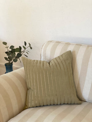 Eden Striped Sand Oblong Cushion Cover by Sanctuary Living - Home Artisan