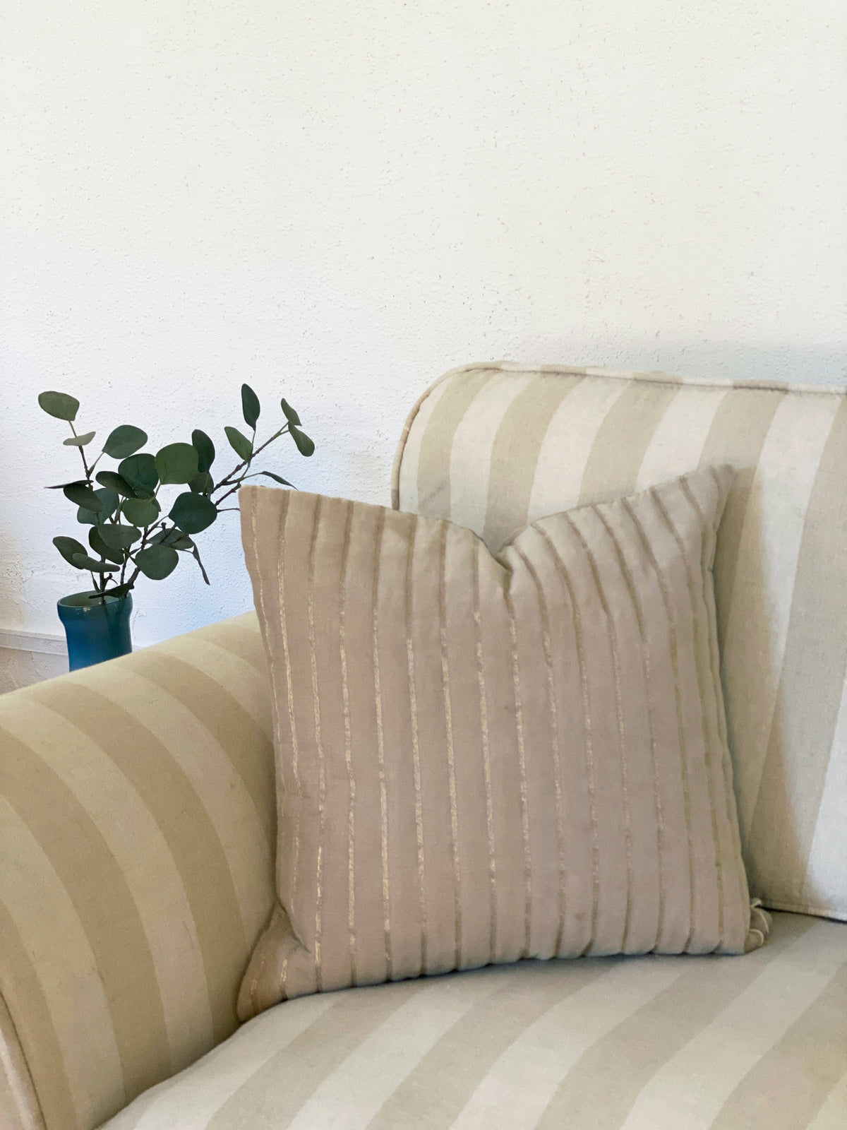 Eden Striped Oatmeal Oblong Cushion Cover by Sanctuary Living - Home Artisan