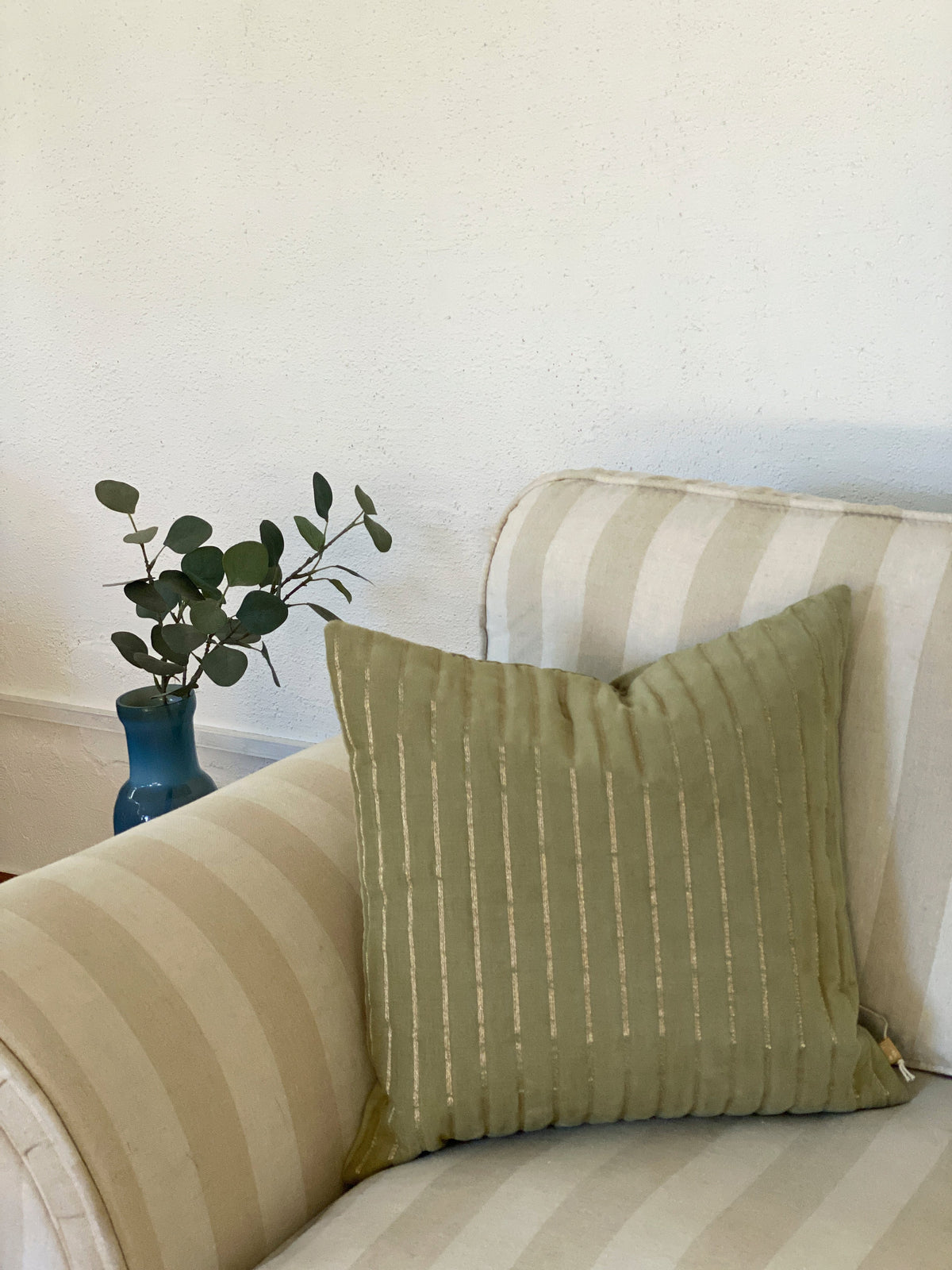 Eden Striped Fern Oblong Cushion Cover by Sanctuary Living - Home Artisan