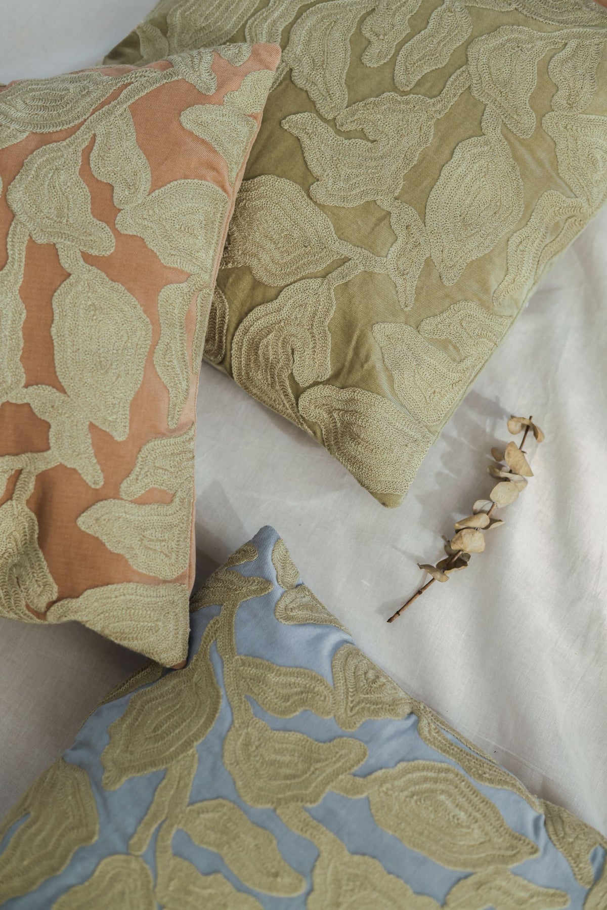 Cascade Embroidered Spice Cushion Cover by Sanctuary Living - Home Artisan