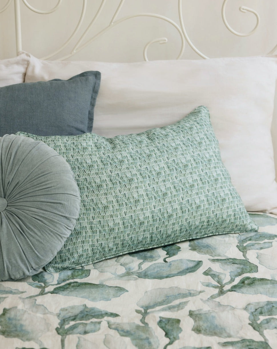 Cascade Teal Linen Bedspread by Sanctuary Living - Home Artisan