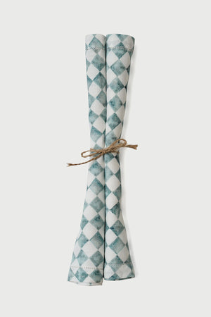 Checker Blue Table Napkin (Set of 2) by Sanctuary Living - Home Artisan