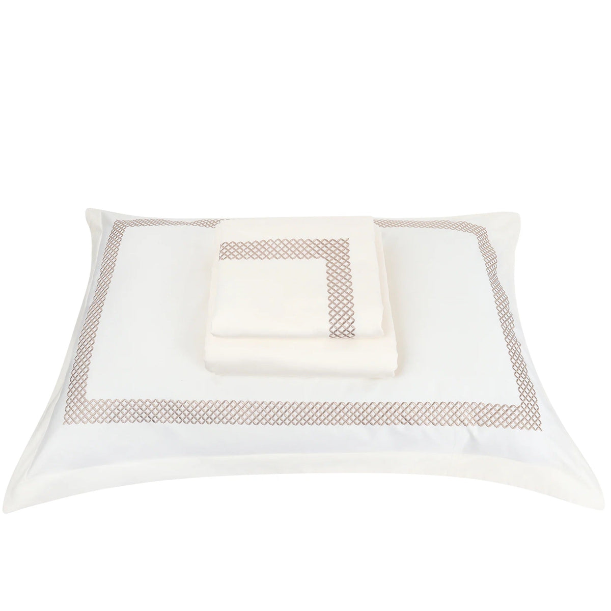 Waffle Cream Cotton Sateen Bed Sheet by Veda Homes - Home Artisan