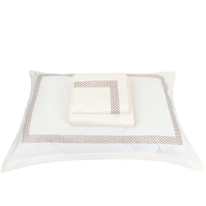 Waffle Cream Cotton Sateen Bed Sheet by Veda Homes - Home Artisan