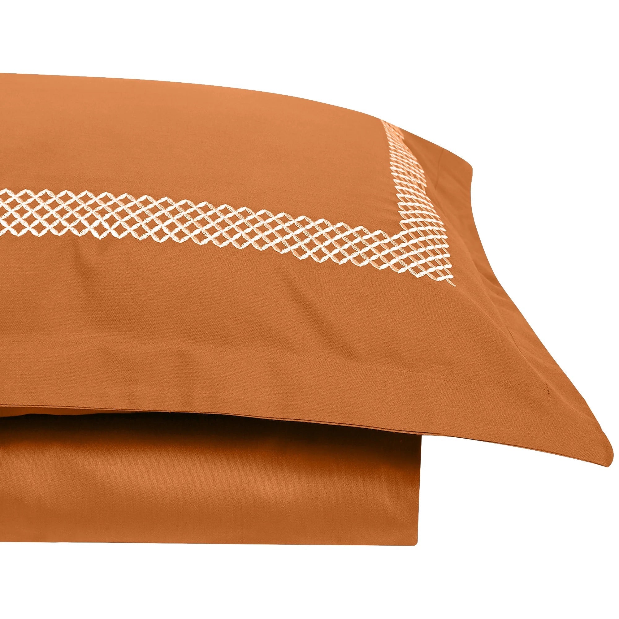 Waffle Copper Gold Cotton Sateen Bed Sheet by Veda Homes - Home Artisan