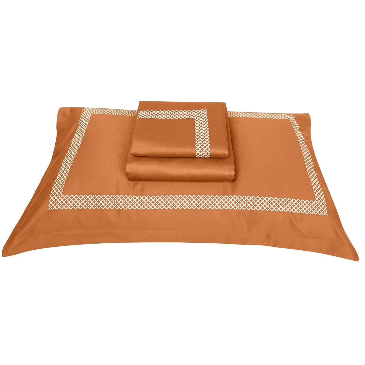 Waffle Copper Gold Cotton Sateen Bed Sheet by Veda Homes - Home Artisan
