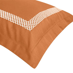 Waffle Copper Gold Cotton Sateen Bed Sheet by Veda Homes - Home Artisan