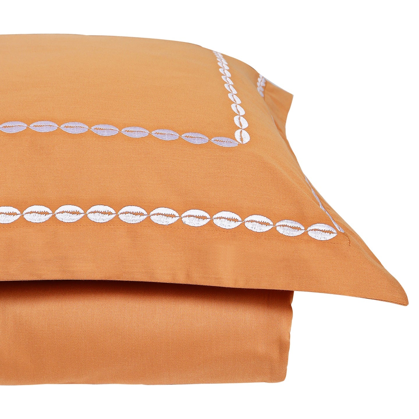 Sea Shell Copper Gold Cotton Sateen Bed Sheet by Veda Homes