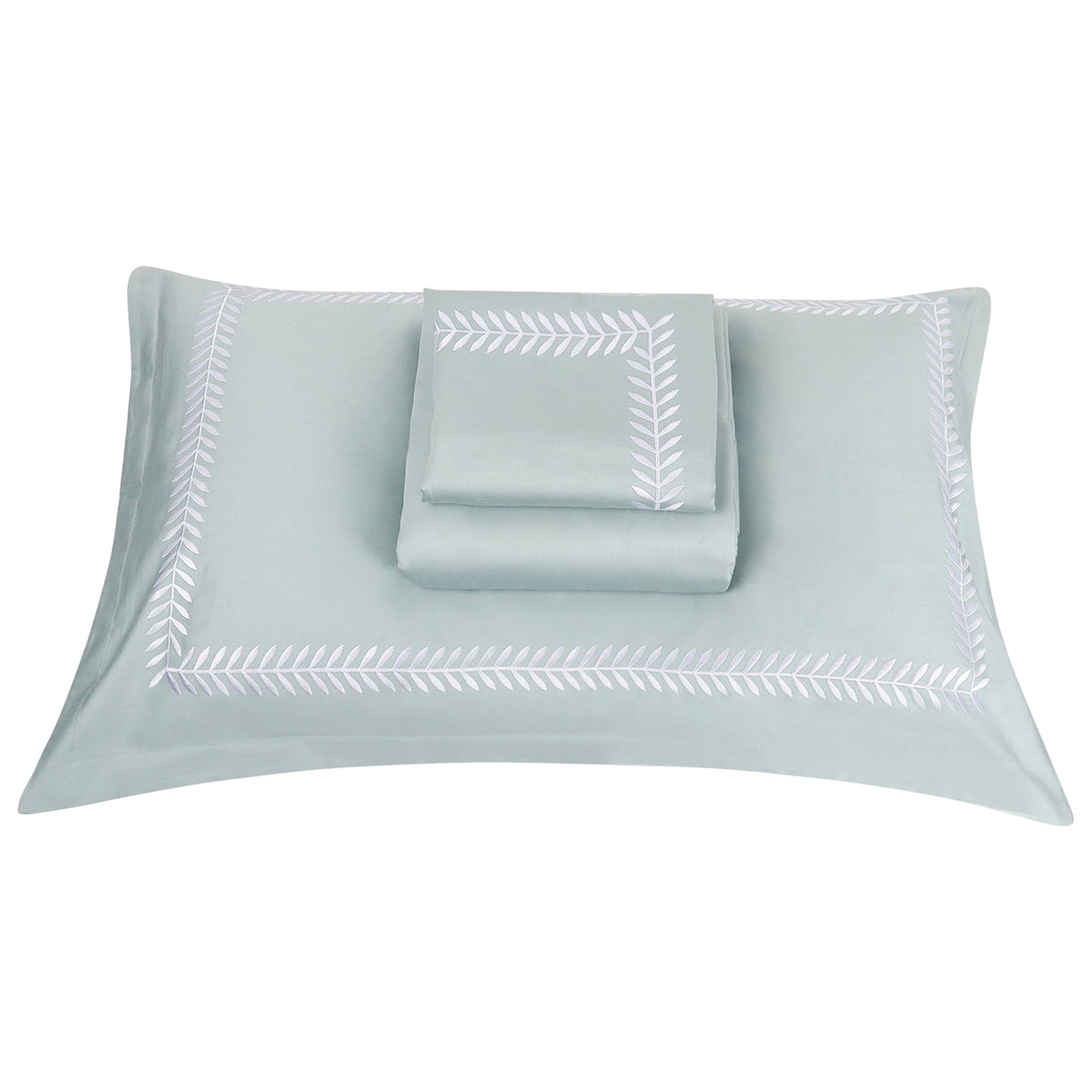 Spring Frosty Green Cotton Sateen Bed Sheet by Veda Homes - Home Artisan