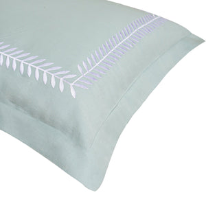 Spring Frosty Green Cotton Sateen Bed Sheet by Veda Homes - Home Artisan