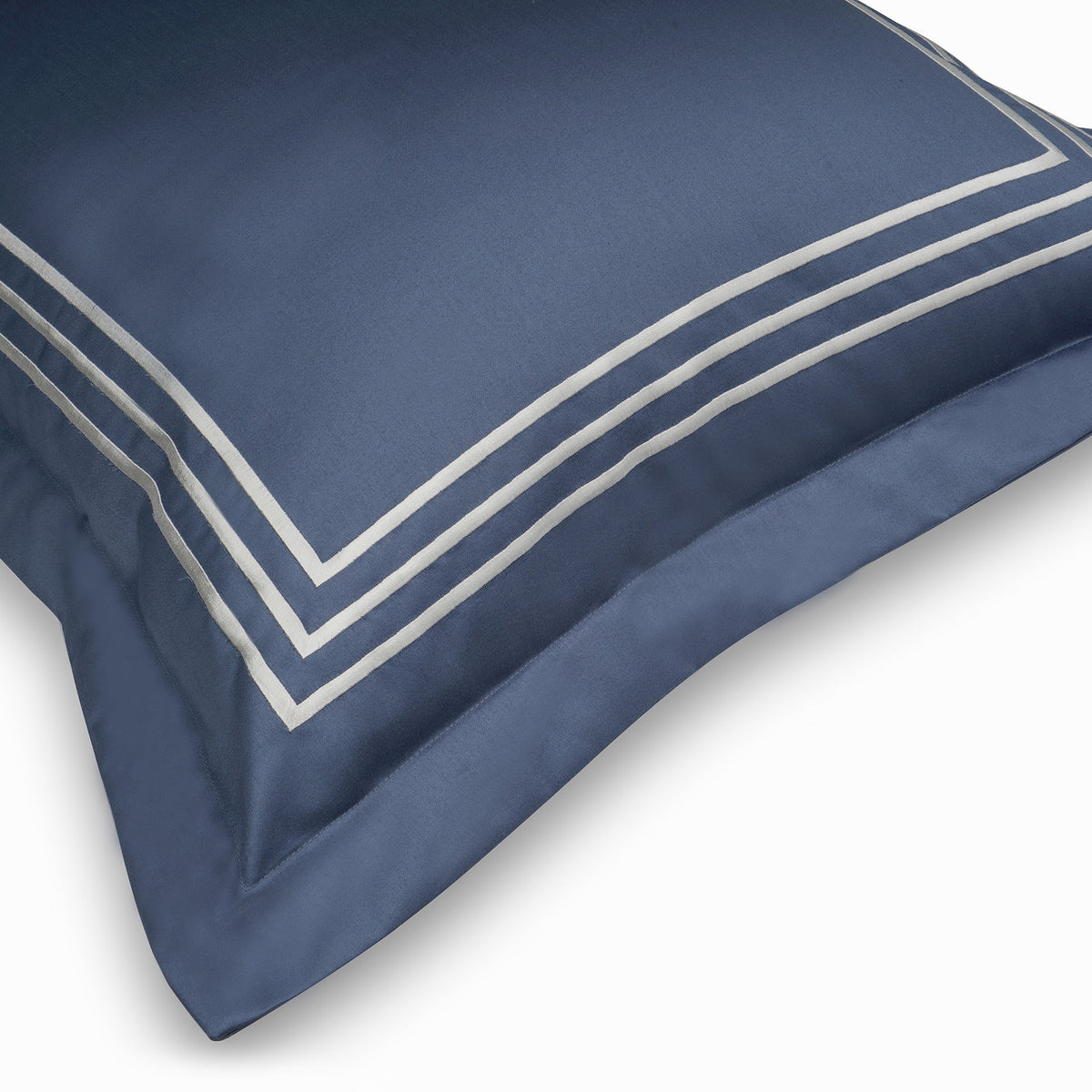 Parallel Moonlight Blue Cotton Sateen Bed Sheet by Veda Homes - Home Artisan
