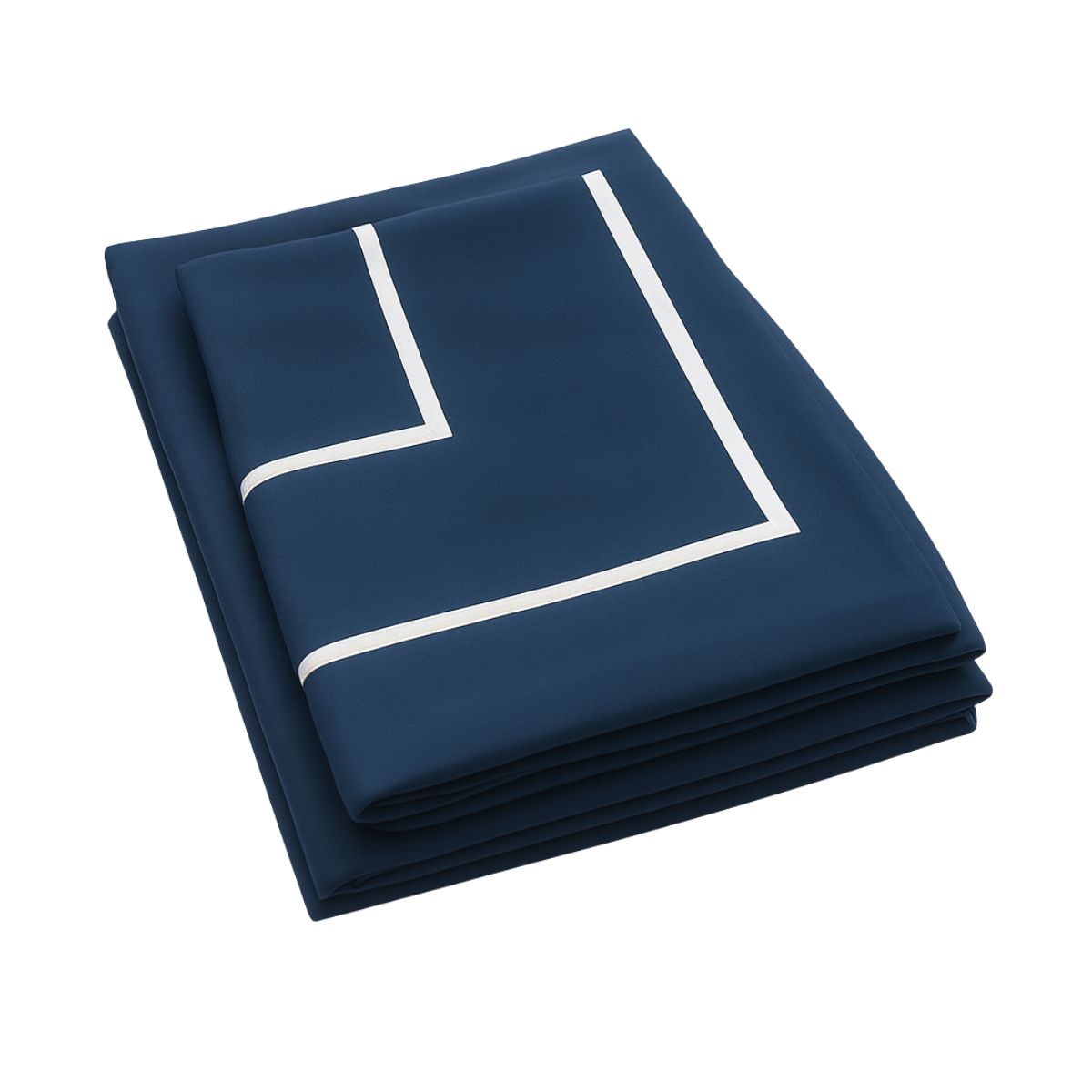 Classic Moonlight Blue Cotton Sateen Bed Sheet by Veda Homes - Home Artisan