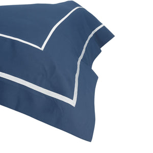 Classic Moonlight Blue Cotton Sateen Bed Sheet by Veda Homes - Home Artisan