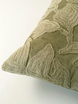 Cascade Embroidered Fern Cushion Cover by Sanctuary Living - Home Artisan