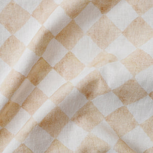Checker Beige Linen Bedspread by Sanctuary Living - Home Artisan