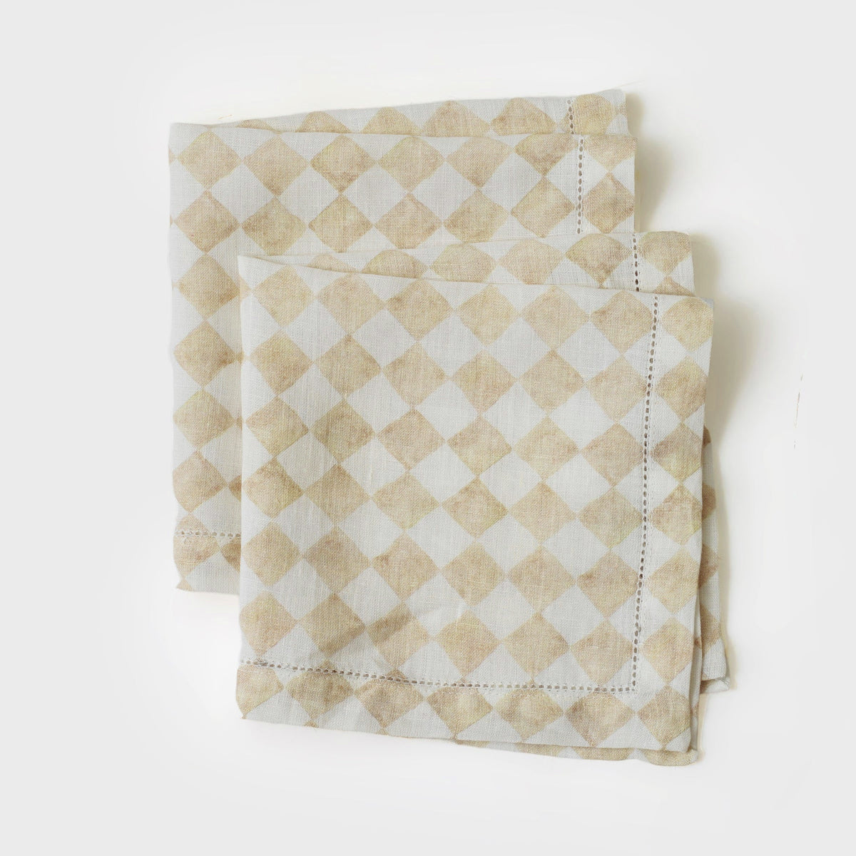 Checker Beige Table Napkin (Set of 2) by Sanctuary Living - Home Artisan