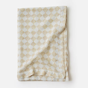 Checker Beige Table Cover (4 seater) by Sanctuary Living - Home Artisan