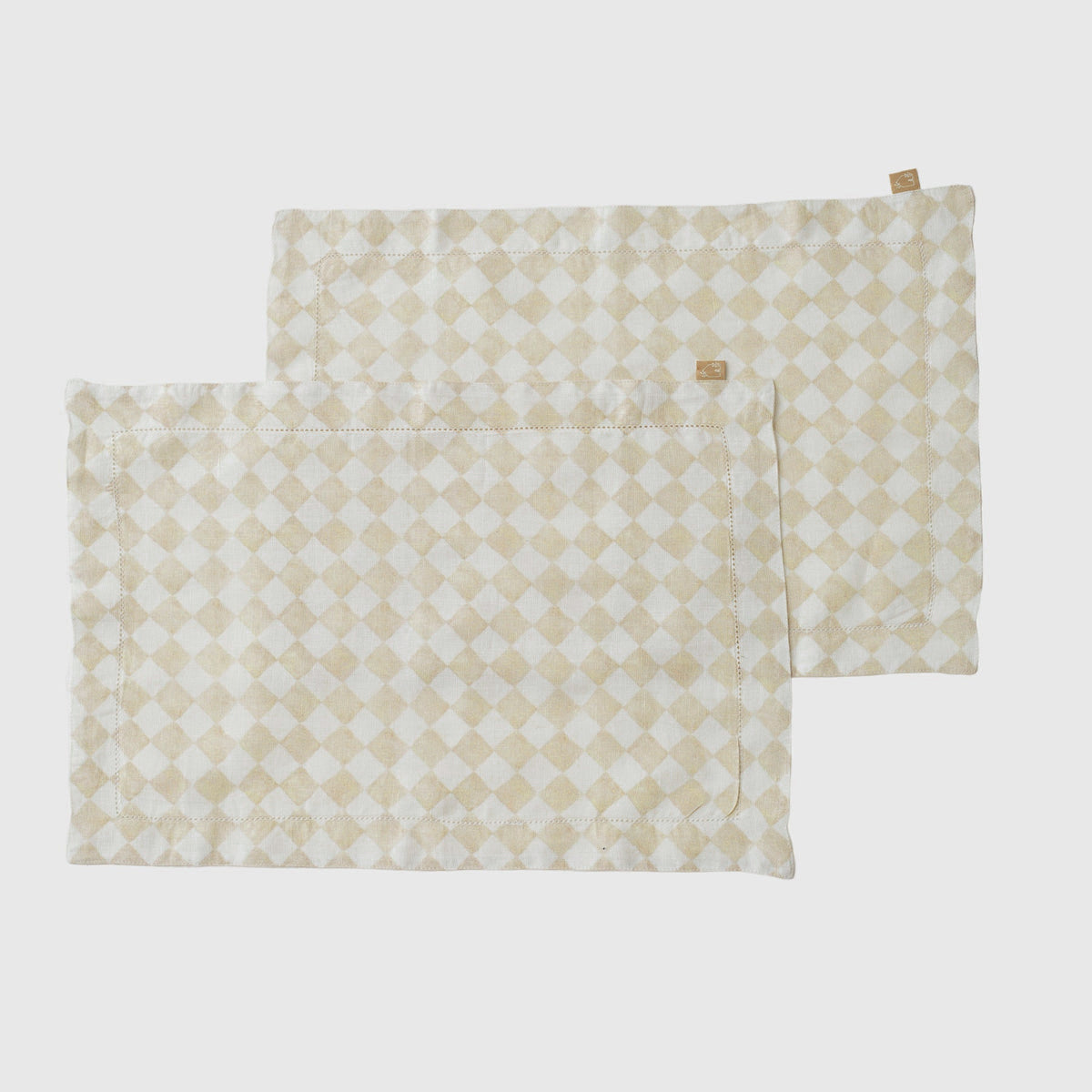 Checker Beige Table Mat (Set of 2) by Sanctuary Living - Home Artisan