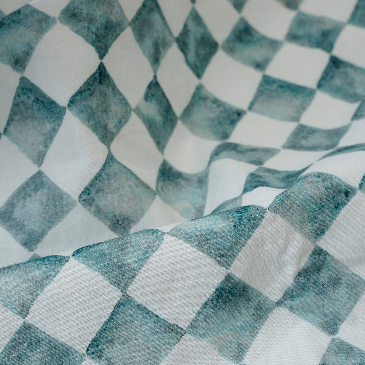 Checker Blue Linen Bedspread by Sanctuary Living - Home Artisan