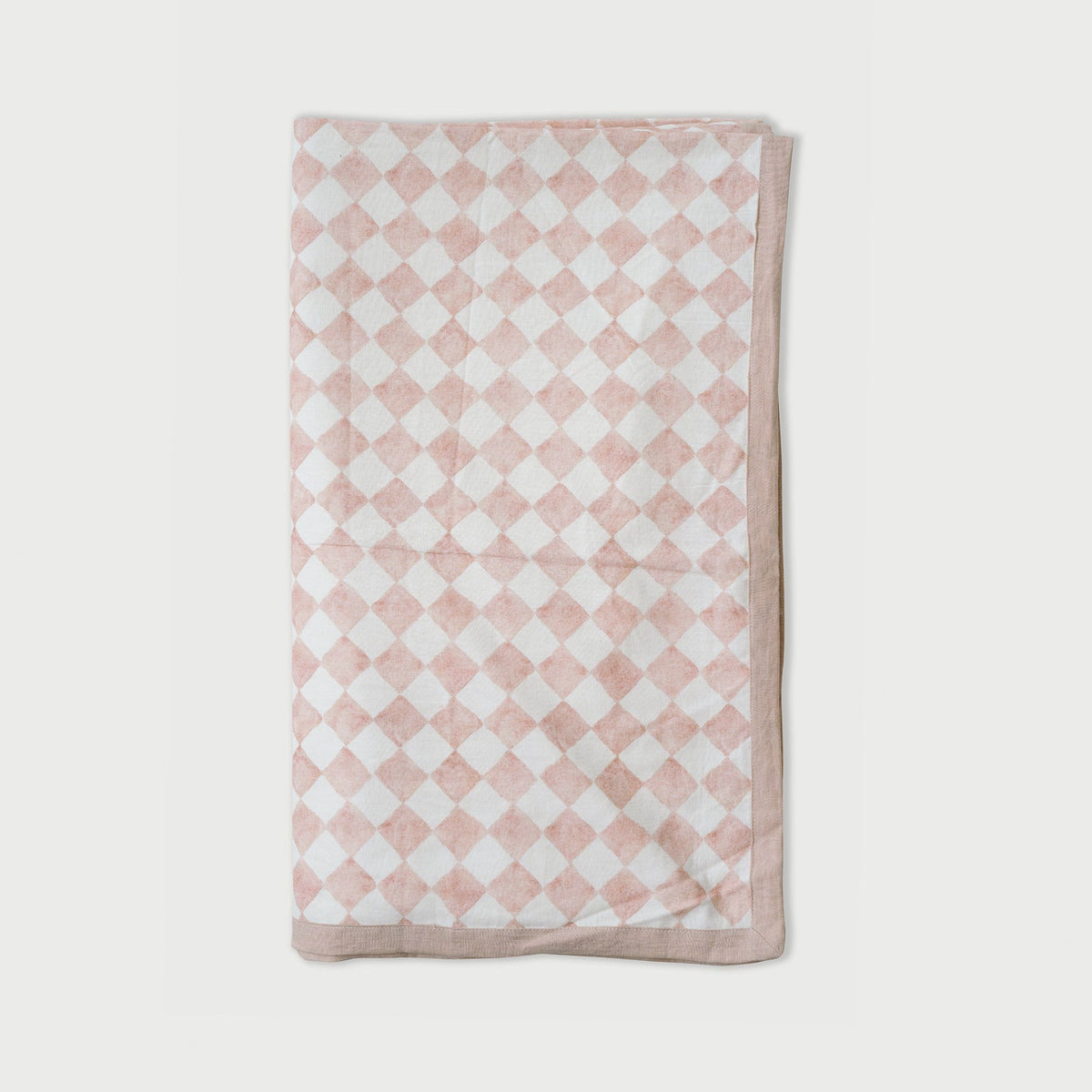 Checker Blush Linen Bedspread by Sanctuary Living - Home Artisan