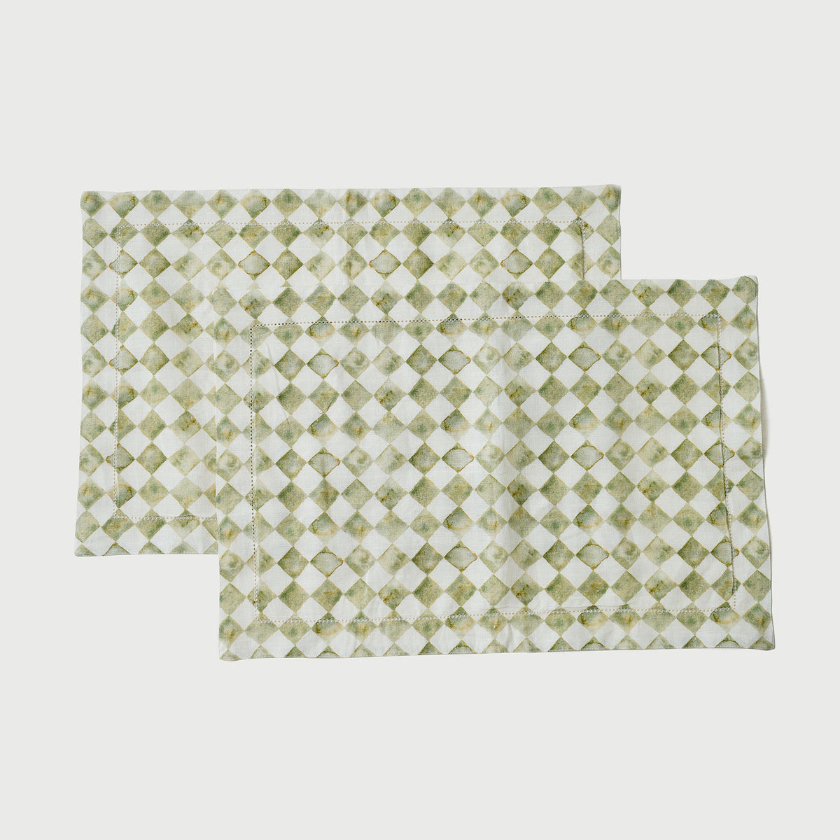 Checker Green Table Mat (Set of 2) by Sanctuary Living - Home Artisan
