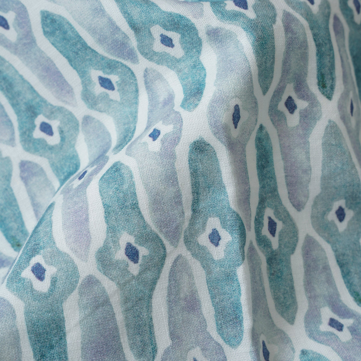 Mosaic Blue Linen Bedspread by Sanctuary Living - Home Artisan