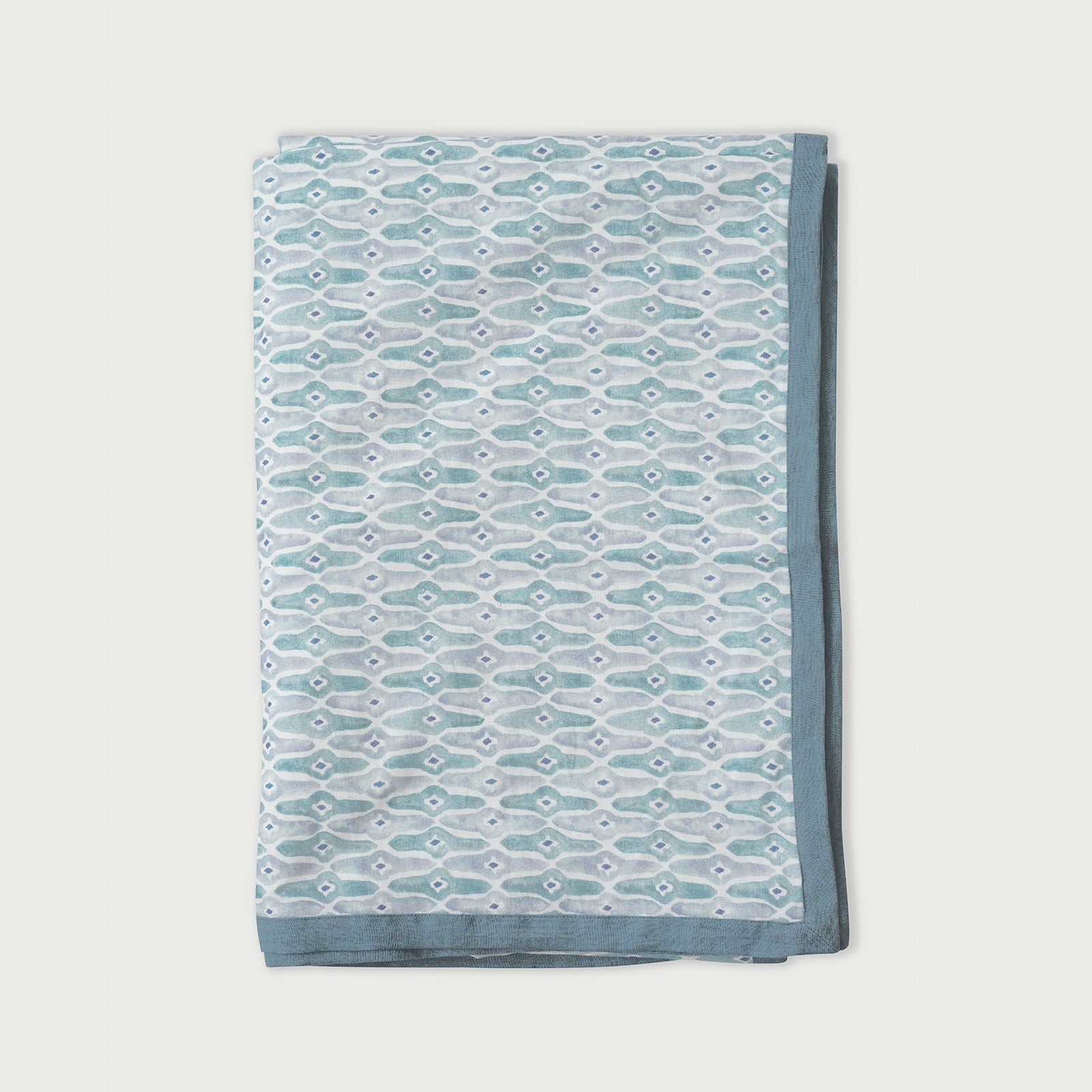 Mosaic Blue Linen Bedspread by Sanctuary Living - Home Artisan