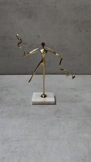 Golden Ballet of Silk Brass Sculpture