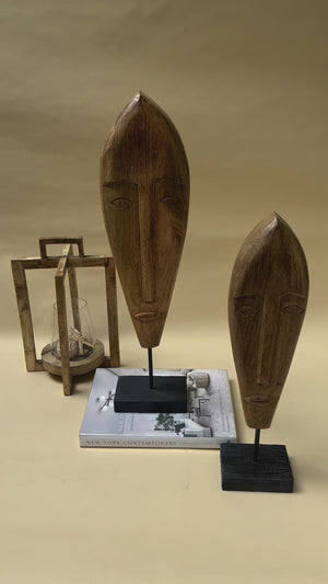 Mikom Wooden Face Sculpture (Large)