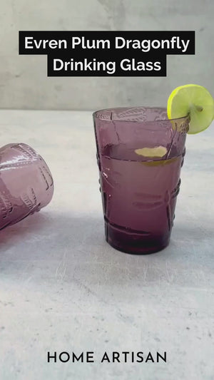 Evren Plum Dragonfly Drinking Glass (Set of 2)