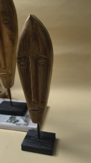 Mikom Wooden Face Sculpture (Small)