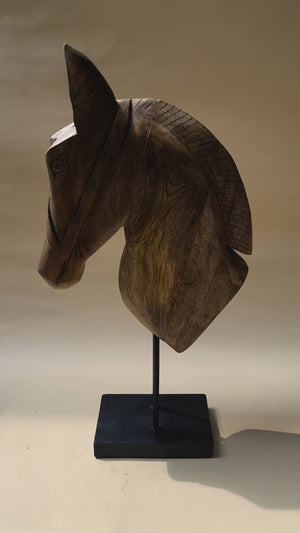 Gustav Wooden Horse Sculpture