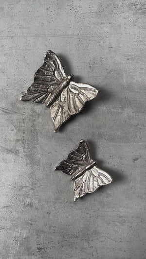 Cassandra Metal Butterfly Wall Sculpture (Silver) - Set of 2