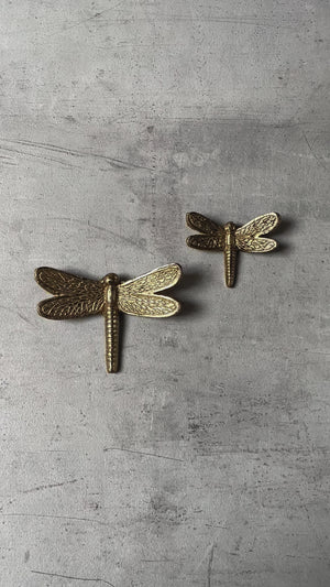 Seraphine Metal Dragonfly Wall Sculpture (Gold) - Set of 2