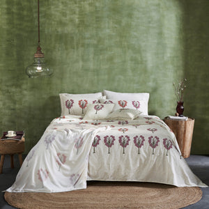 Fig Block Print Cotton Single Bed Dohar by Houmn