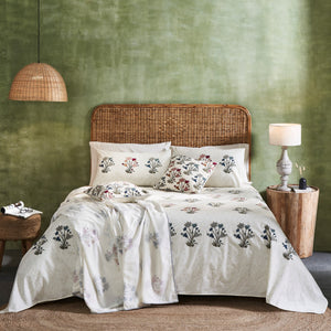 Eden Block Print Cotton Single Bed Dohar by Houmn