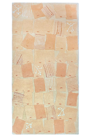 Sandy Brown Hand Tufted Carpet (4.5x2.25) By Qaaleen
