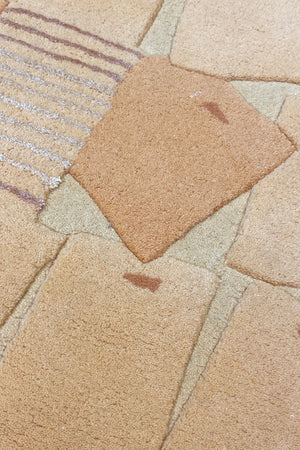 Sandy Brown Hand Tufted Carpet (4.5x2.25) By Qaaleen