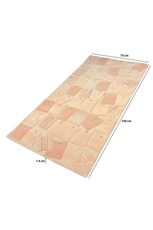 Sandy Brown Hand Tufted Carpet (4.5x2.25) By Qaaleen