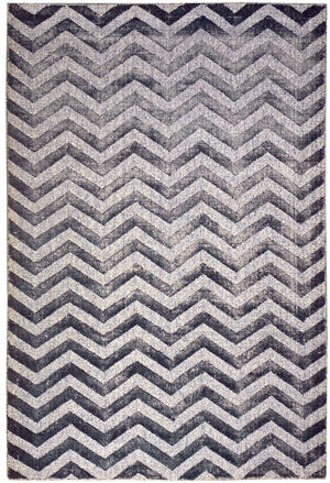 The Indigo Chevron Hand Loom Carpet (4x6) By Qaaleen - Home Artisan