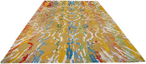 Multi Burst Hand Tufted Carpet (6x9) By Qaaleen - Home Artisan