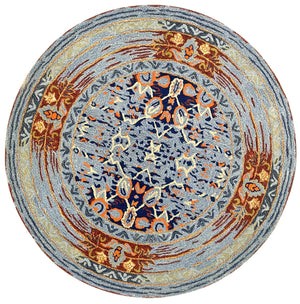 Blue Plater Hand Tufted Carpet (5.25x5.25) By Qaaleen