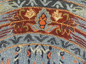 Blue Plater Hand Tufted Carpet (5.25x5.25) By Qaaleen