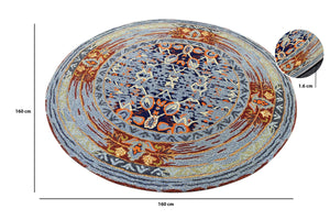 Blue Plater Hand Tufted Carpet (5.25x5.25) By Qaaleen