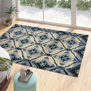 Quatrefoil Hand Tufted Carpet (11 x 8) By Qaaleen - Home Artisan