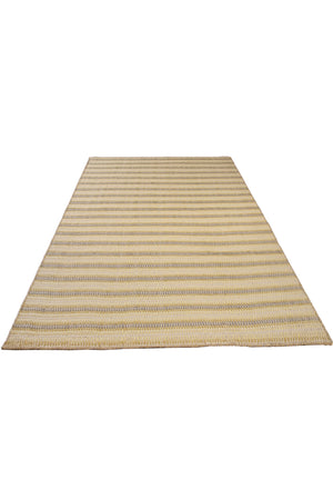 Beige Travertine Hand Made Woven Dhurrie (5x8) By Qaaleen