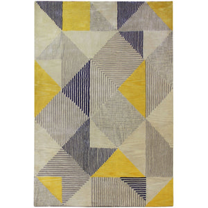 Trigonos Hand Tufted Carpet (6x9) By Qaaleen - Home Artisan