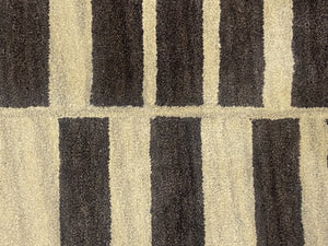 Brown Blocks Hand Tufted Carpet (8x4.25) By Qaaleen